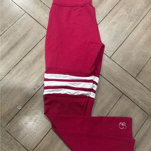 Bombshell Sportswear  Red Leggings with White Accents